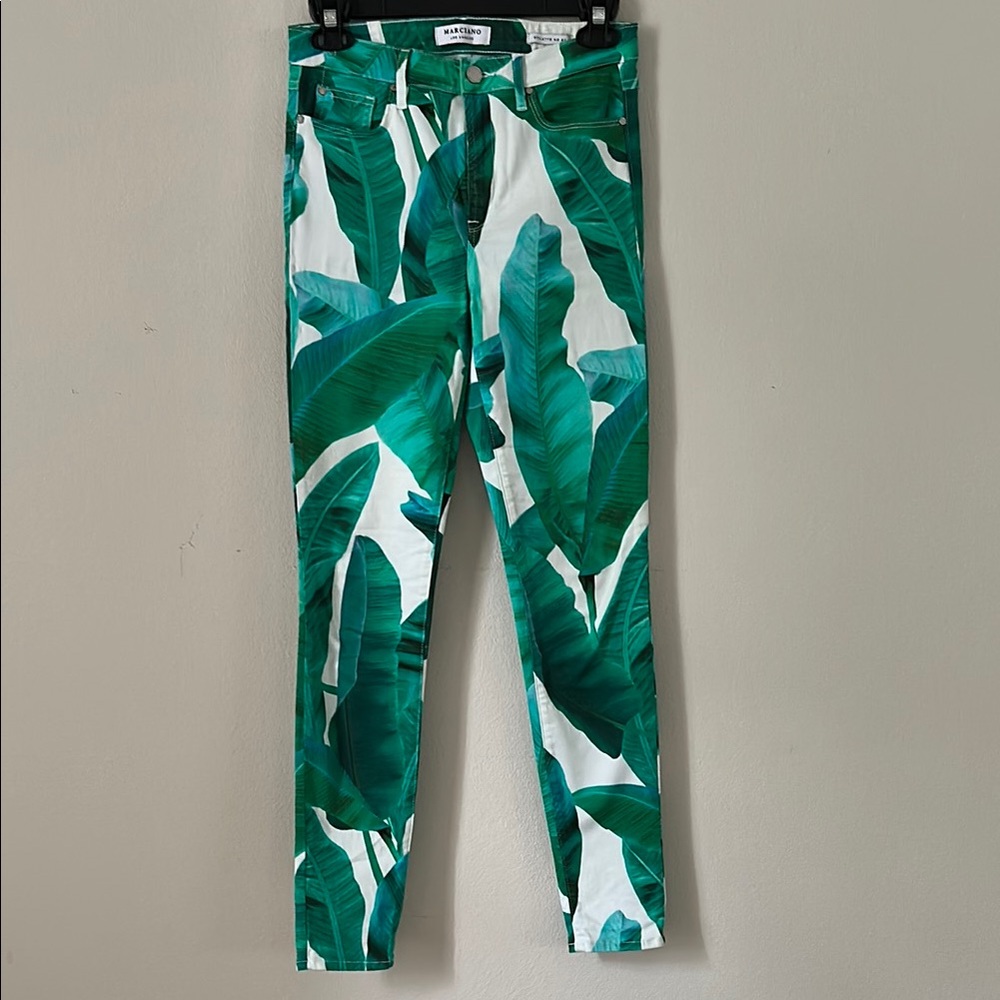 Guess by Marciano Tropical Leaf Print Pants
